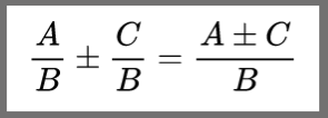 Suma y resta de fracciones con igual denominador